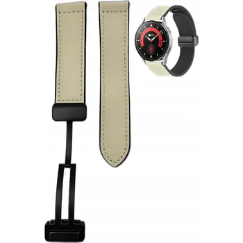 Řemínek na hodinky BÍLÝ HYBRIDNÍ MAGNETICKÝ ŘEMÍNEK ŘEMÍNEK 22MM SILIKON + KŮŽE PRO HODINKY