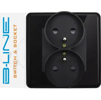 Elektrická zásuvka Černá nástěnná Elektrická Zásuvka B-line