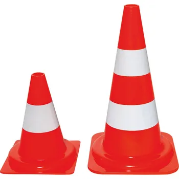 Dopravní zařízení Dopravní kužel z PVC, oranžový, s reflexním pruhem, výška 300 mm