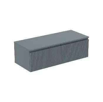 Nábytek Ideal Standard Finesse - Umyvadlová skříňka, 120x51x38 cm, 2 zásuvky, Ribbed Matt ashblue E3436UQ