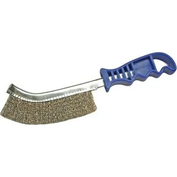 Drátěný kartáč BGS Technic BGS 3173 Ruční kartáč HBG, zahnutý 260 mm, mosazný drát, plastová rukojeť