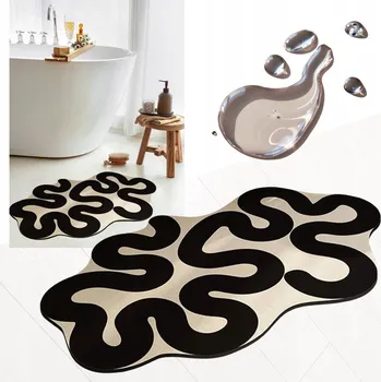 Koupelnová předložka RYCHLESCHNOUCÍ KOUPELNOVÁ PŘEDLOŽKA ABSORPČNÍ PROTISKLUZOVÁ ROHOŽKA 50x80