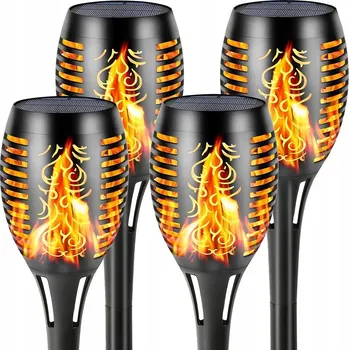 Venkovní osvětlení SOLÁRNÍ ZAHRADNÍ LAMPA LED POCHODEŇ PLAMEN EFEKT OHNĚ SOLÁRNÍ SVĚTLA 4 KUSY