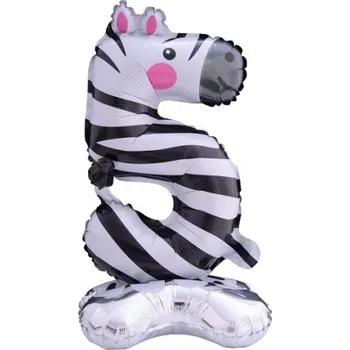 Balónek Foliový Stojící Balón Číslo 5 Zebra mini