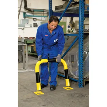 parkovací zábrana Nájezdový ochranný rám MORAVIA, vyjímatelný, lakovaný žluto/černý, k přišroubování, 350 x 1000 mm