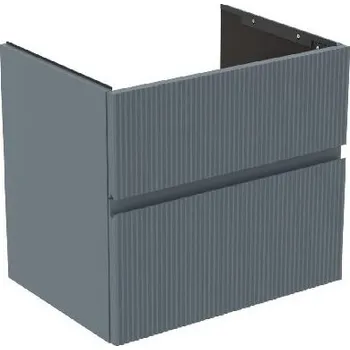 Koupelnový nábytek Ideal Standard Finesse - Umyvadlová skříňka, 60x44x55 cm, 2 zásuvky, Ribbed Matt ashblue E3386UQ