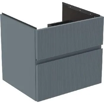 Koupelnový nábytek Ideal Standard Finesse - Umyvadlová skříňka, 60x51x55 cm, 2 zásuvky, Ribbed Matt ashblue E3395UQ