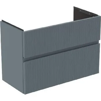 Koupelnový nábytek Ideal Standard Finesse - Umyvadlová skříňka, 80x38x55 cm, 2 zásuvky, Ribbed Matt ashblue E3380UQ
