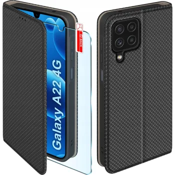 Pouzdro na mobilní telefon Flipové pouzdro KrainaGSM pro Samsung Galaxy A22, černé