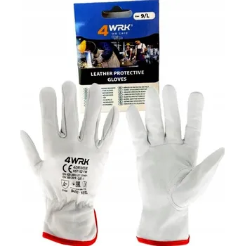 Pracovní rukavice Ochranné rukavice z kozí kůže 4WRK 4DR KS7102 W vel. 9 - L 1 pár