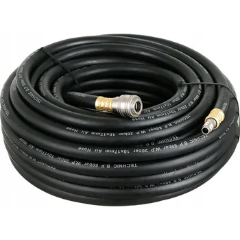 Příslušenství ke kompresoru Pneumatická hadice flexibilní 10x17mm 20m gumová s rychlospojkami