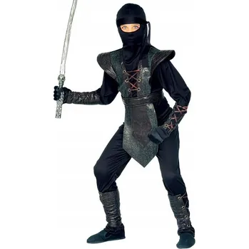 Karnevalový kostým KOSTÝM NINJA KARATE ČERNÝ DRAK VELIKOST 140