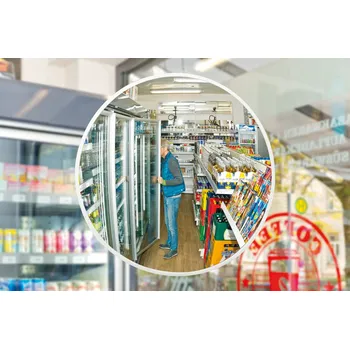 Bezpečnostní zrcadlo Pozorovací zrcadlo, flexibilní držák na husím krku, Ø 400 mm