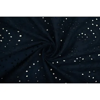 Madeira tmavá modrá vzor krajky s ozdobným krajem