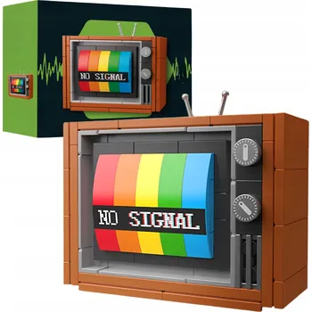 ostatní stavebnice STAVEBNICE RETRO BAREVNÁ TELEVIZE VINTAGE TV S ANTÉNOU 3D 133 DÍLKŮ