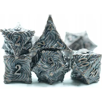 Příslušenství k deskovým hrám ŠEPOT SEVERNÍCH VĚTRŮ SADA 7 KOVOVÝCH RPG KOSTEK