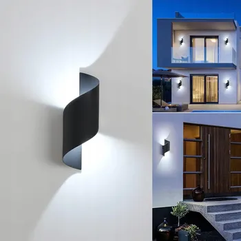 Nástěnné svítidlo LED interiérové nástěnné svítidlo, černé Nástěnné svítidlo venkovní i vnitřní 10W