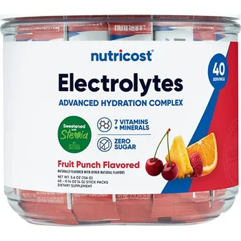 Iontový nápoj Nutricost Electrolytes Hydration Stick Packs (156 g, Ovocný punč)