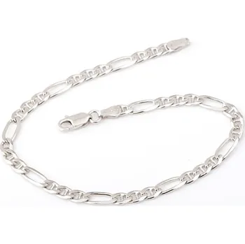 Náramek Pánský stříbrný náramek figaro 21 cm 63592F