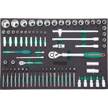 Gola sada Modul - velká gola sada 1/4" a 1/2", s příslušenstvím, 95 ks - JONNESWAY S04H4295SV