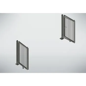 parkovací zábrana Ochranné oplocení 9200, skládací dveře oboustranné, 2x2 křídla, š 5000 mm, v 2200 mm, šedé