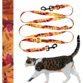 Vodítko pro psa NASTAVITELNÉ VODÍTKO na venčení 300 cm pro kočky do 3 kg Ukory Jurský park