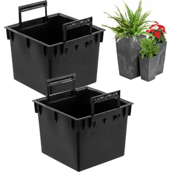 Květináč Plast Květináč černý, Botle 26 cm x 26 x 20,5 cm