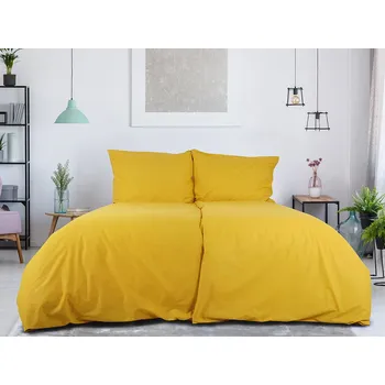 Povlečení B.E.S. - Petrovice, s.r.o. Povlečení BAVLNA Jednobarevné uzavírání ZIP - Hořčicová Rozměr: 140 x 200 + 70 x 90