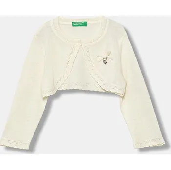 Dívčí svetr Dětský kardigan s příměsí vlny United Colors of Benetton 1J1CG500Q.P.seasonal béžová 01X, vel. 90