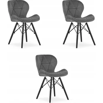 Jídelní židle Židle Oskar umělá kůže šedá 3 ks