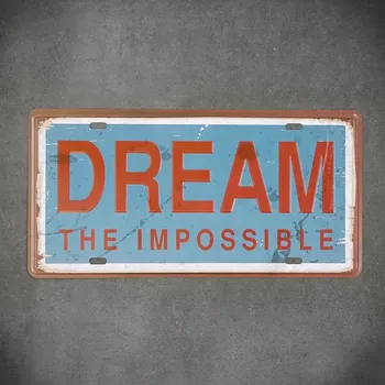 Obraz Dekorativní kovová cedulka DREAM