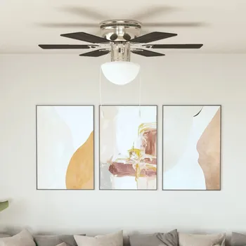 Stropní ventilátor vidaXL Ozdobný stropní ventilátor se světlem 82 cm tmavě hnědý