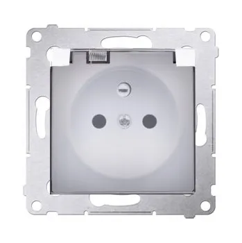 Elektrická zásuvka Jednoduchá hermetická zásuvka s uzemněním a krytkou IP44 Simon54 bílá