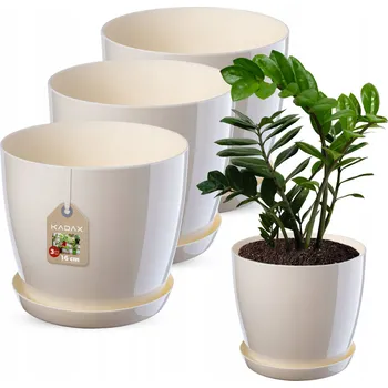 Květináč Květináč plast béžový Kadax 16 cm x 16 x 14,5 cm