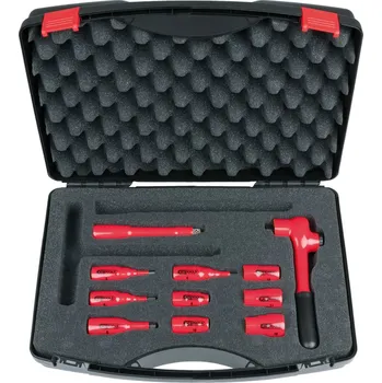 Sada nářadí Sada nástrčných klíčů KS Tools 3/8", 1000 V, 11 kusů, varianta 2, plastový kufřík, ponorná izolace