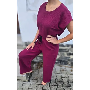 Dámská mušelínová souprava ALLA Wine produkt: Crop, VELIKOST: 36-38