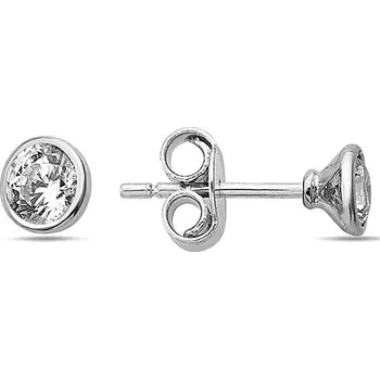Náušnice Lillian Vassago Zlatá náušnice na puzetku se zirkonem 4 mm, jeden kus LLV98-GER158PS/01 Barva zlata: Bílá