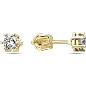 Náušnice Lillian Vassago Zlaté náušnice na šroubek se zirkonem 3,5 mm LLV98-GER159Š Barva zlata: Žlutá