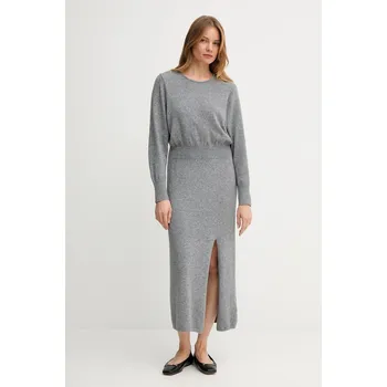 Dámské šaty Vlněné šaty OUI šedá barva, maxi, přiléhavé, 94484 90X, vel. 36