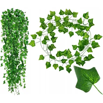 umělá květina GIRLANDA UMĚLÝ BŘEČŤAN NA ZEĎ BALKON LISTY OZDOBA X6 DEKORACE LIST