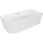 MEXEN MIA ROHOVÁ VOLNĚ STOJÍCÍ VANA PRAVÁ BÍLÁ 150x75 KARTÁČOVANÁ MĚĎ