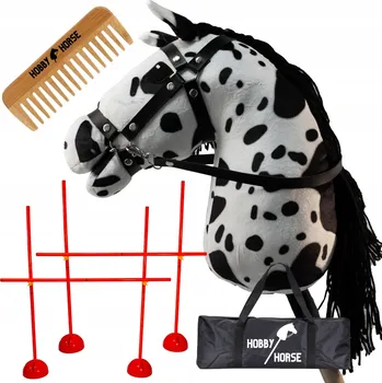 Hobby horsing HOBBY HORSE SET: KŮŇ NA TYČI A3 + 2x SKOKOVÁ PŘEKÁŽKA 120 CM + HŘEBEN