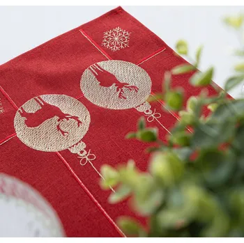 ubrus LESKLÝ SOB Běžec na stůl s výšivkou, šířka 40 cm x výška 140 Cm, 003 červená