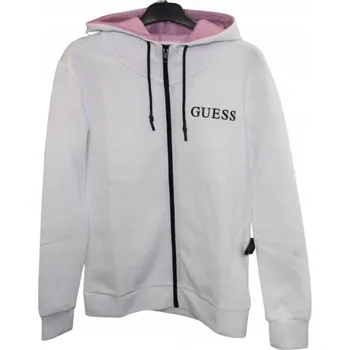 Dámská mikina MIKINA bílá mikina s kapucí GUESS , velikost XS, velikost WYG