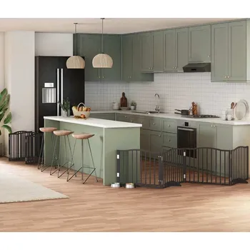 klec pro psa vidaXL Zábrana pro psy s dvířky skládací 10 panelů 800 cm topol [3155611] Barva: Černá