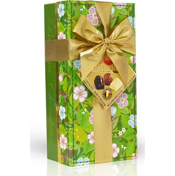 Bonboniéra Selllot, s.r.o., K Hájům 34, 155 00 Praha 5 - Vyrobeno v Belgii Výběr pralinek – květovaný ballotin 200g