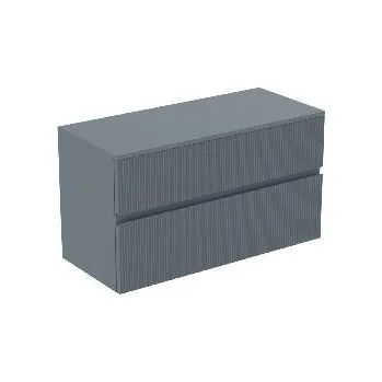 Koupelnový nábytek Ideal Standard Finesse - Umyvadlová skříňka, 100x44x56 cm, 2 zásuvky, Ribbed Matt ashblue E3424UQ