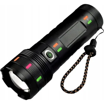 Svítilna Výkonná LED svítilna Powerbanka USB-C Zoom Indikátor nabití IPX5 19 Cm