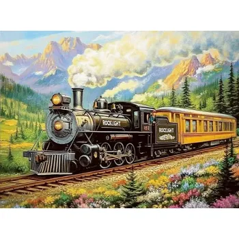 Diamantové malování Diamantové malování - Parní vlak (60x80)