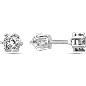 Náušnice Lillian Vassago Zlaté náušnice na šroubek se zirkonem 3,5 mm LLV98-GER159Š Barva zlata: Bílá